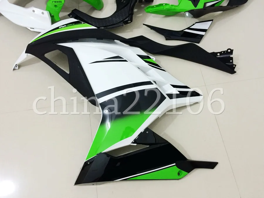 4 подарки ABS Обтекатели для кузова Комплект для Kawasaki Ninja 300 EX300 Ninja300 2013-, 13, 14, 15, 16, 17, прессформа впрыски комплект цвета: зеленый, черный