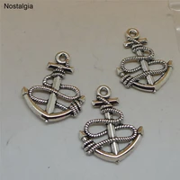 nostalgia 10pcs anchor charms for jewelry making nautical jewlery sea ocean necklaces pendants 2520mm