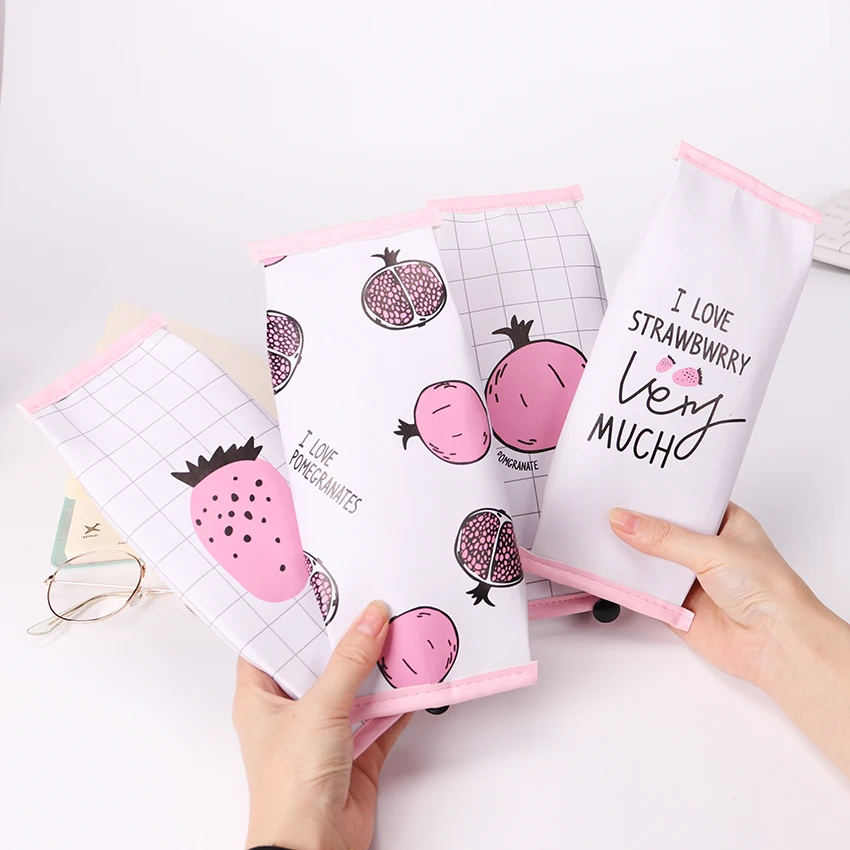 

Pomegranate Strawberry Large Capacity Pen Bag Cosmetic Bag of Students Pencil Case Kawaii School Office Stationer Supplies