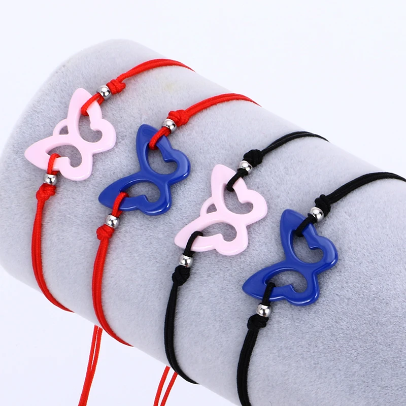 Керамические браслеты на удачу с Красной веревкой 2 шт./лот черный Регулируемый