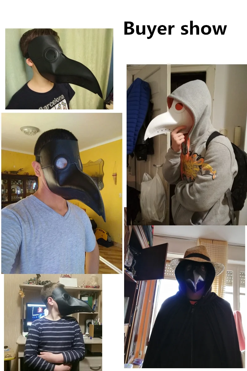 Чума доктор Costum маска клюв доктор птица пара панк маска длинный нос Косплей наряд Необычные маски Готический Ретро Рок Хэллоуин