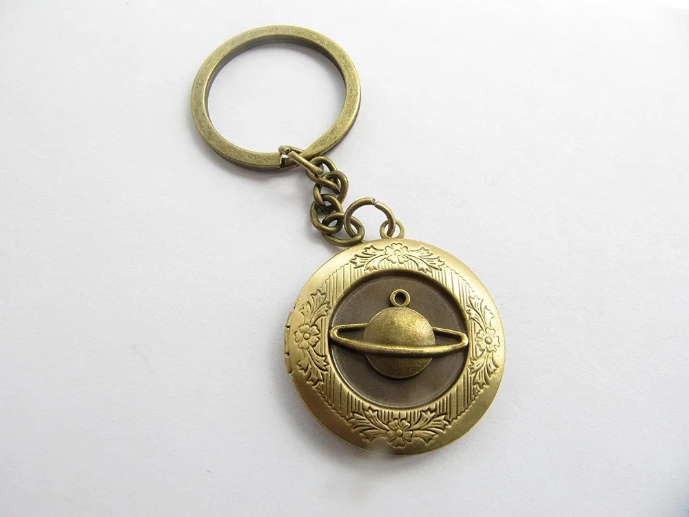 2 шт. оптовая продажа ~ Бронзовый Сатурн медальон брелок ювелирные изделия