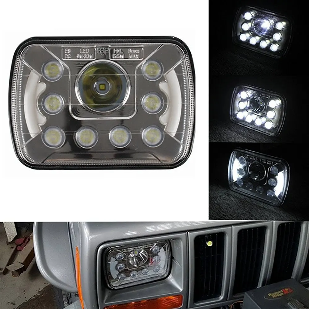 5x7 дюймов 55 Вт светодиодные фары дальнего и ближнего света для Wrangler YJ Cherokee XJ Trucks 4X4