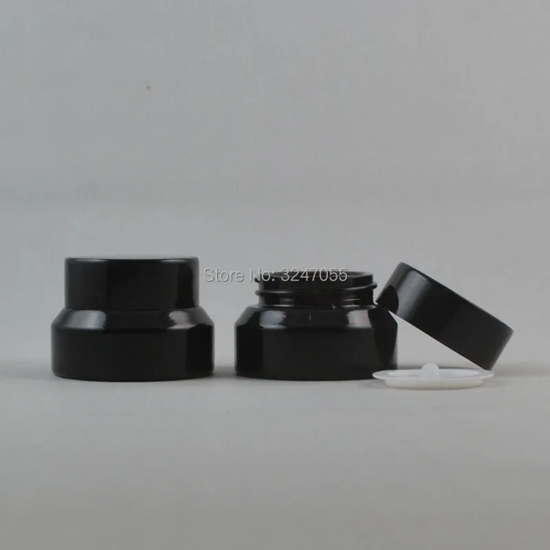50G 30G 15G 15pcs/lot Glass Empty Black Cream Jar DIY Cosmetic Mask Refillale Container Professional Packing | Красота и здоровье