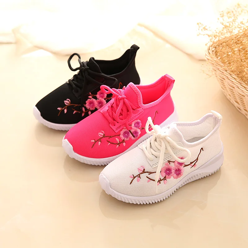 

Comfy Kids Sneakers Shoes For girls sneakers floral embroidery sport sneakers children ultra-light comfortable Baby Toddler shoe