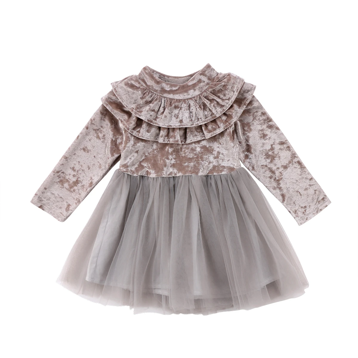 Fancy Princess Kids Baby Girl Dress Velvet Fleece Party Tulle Tutu Dresses Lovely Children Girls Patchwork Lace Sundress | Детская