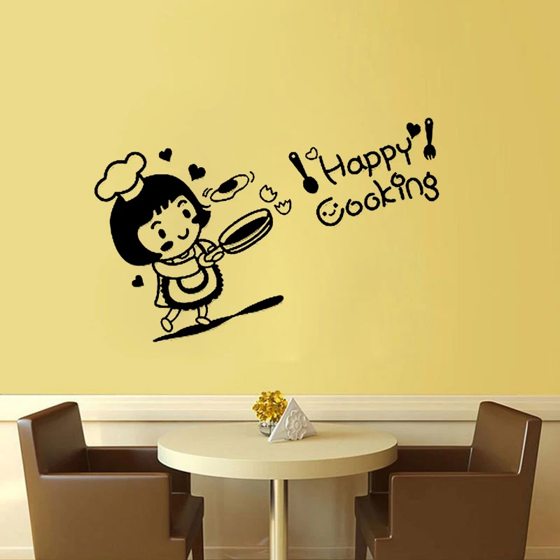 Креативные наклейки для готовки девочек ресторана кухни съемные виниловые на