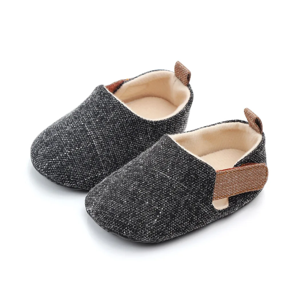 Summer Baby Shoes Walking Shoes Male and Female Treasure Soft-soled Antiskid Shoes 0-3 Years Baby Boy Boots Shoes Black Canvas