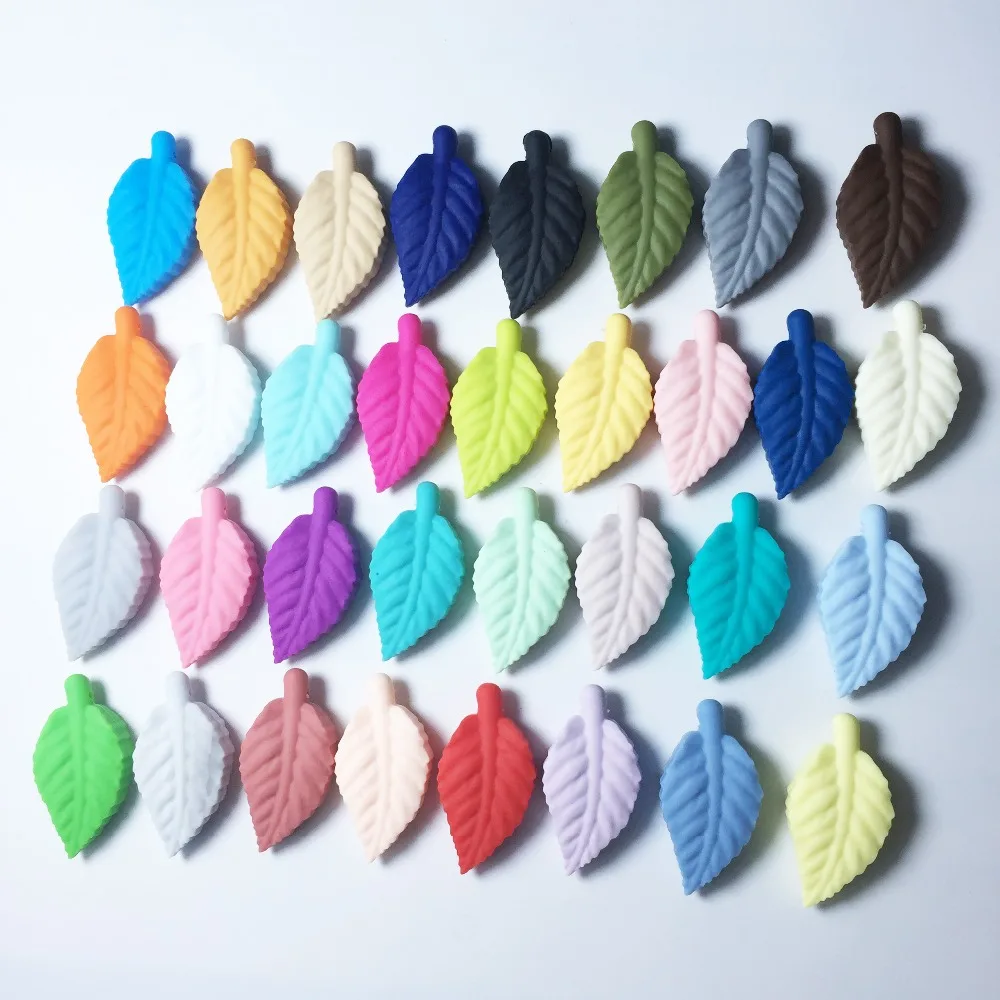 5 шт. силиконовые бусины для прорезывания зубов в виде листьев кормления