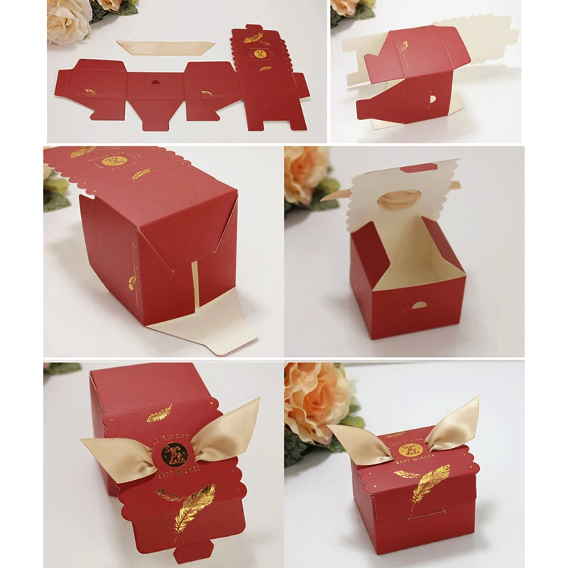 50pcs Floral Wedding Favour Sweet Cake Candy Gift Box Bags Birthday Party Decor | Дом и сад