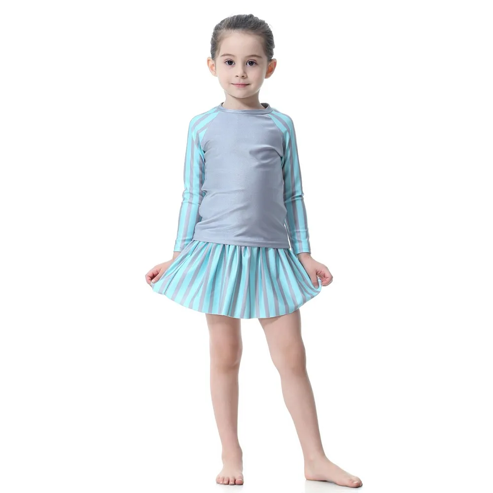 Купальный костюм для девочек Мусульманский купальник раздельная рубашка из двух