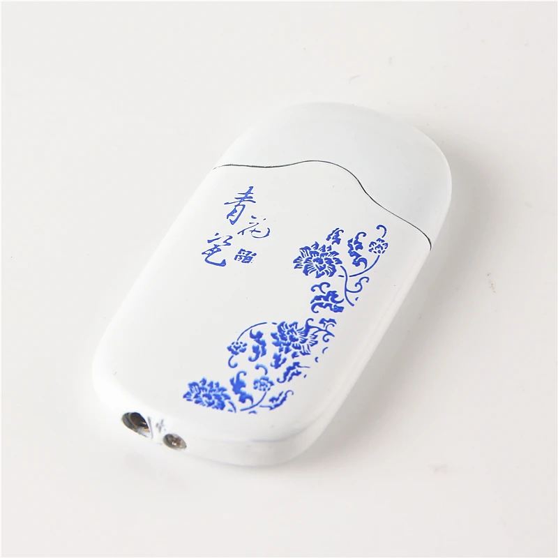 Cigarette Accessories Simple fashion Butane gas metal lighters Blue and white porcelain pattern Windproof torch cigar lighter | Дом и сад