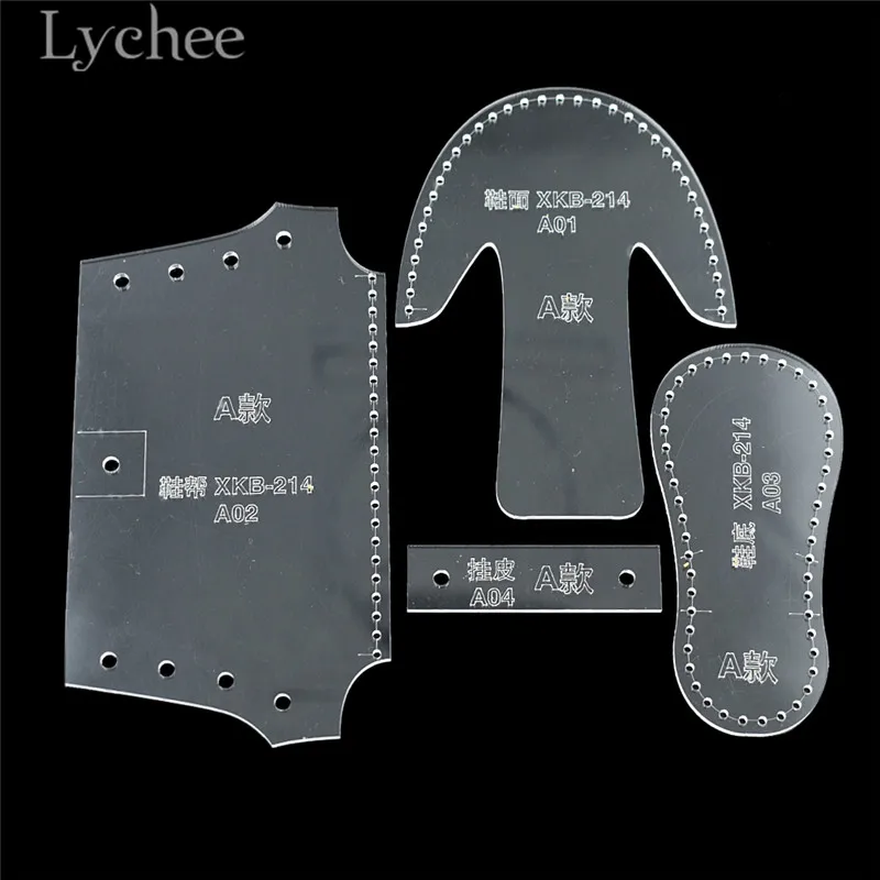 Lychee мини-дизайн обуви акриловый шитье шаблон ботинок подвесной кулон шаблон DIY кожевенное ремесло шаблон