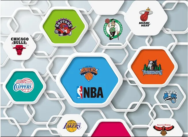 Обои на заказ с логотипом баскетбольной команды 3 d виниловые водонепроницаемые