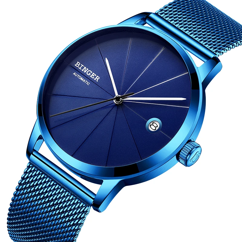 Switzerland BINGER мужские часы люксовый бренд автоматические механические сапфир