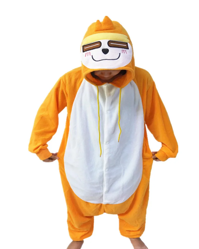 Hot Sales Orange Sloths Cute Onesie Women Sleepwear Funny Animal Pajamas Whole Unisex Teenager Costumes Chinese Market Online |