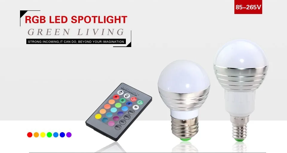 1 шт. AC85V-265V E27 E14 диммер светодиодная лампочка LED RGB лампы свечи 5 Вт RGB магическое освещение для праздника+ IR пульт дистанционного управления 16 цветов