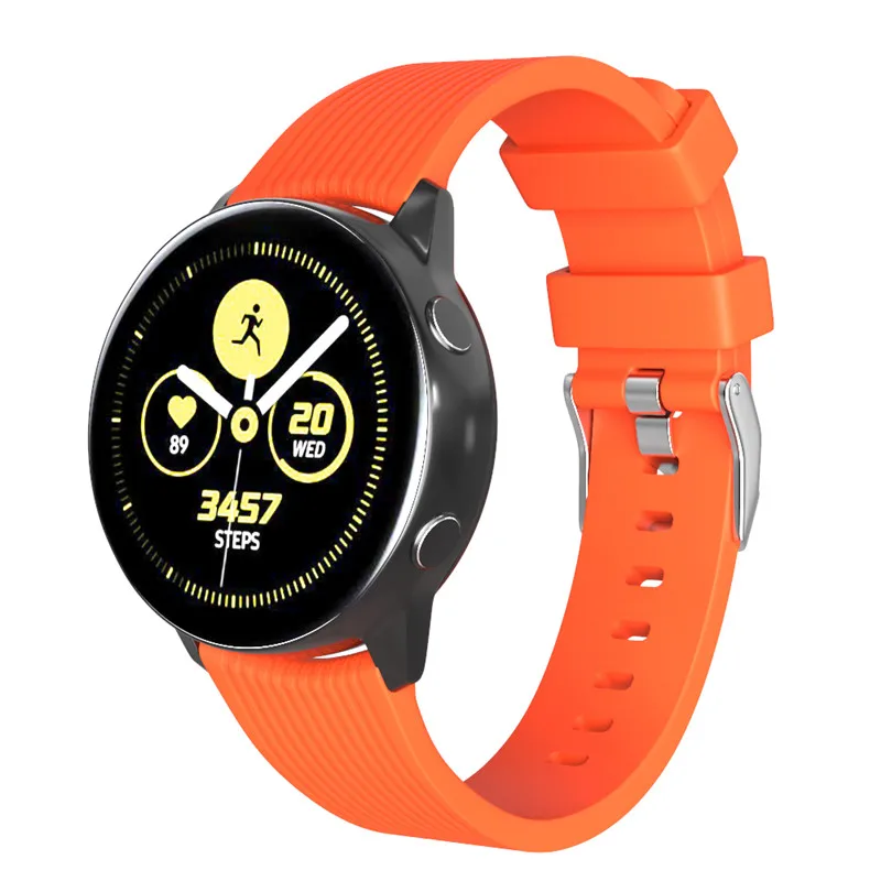 100 шт 20 мм спортивный силиконовый ремешок для Samsung Galaxy Watch активный и Huami Amazfit Bip/Amazfit
