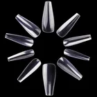 Makartt 500 шт. Длинные накладные ногти балерины гроб накладные ногти полное покрытие акриловые прозрачные натуральные ногти для гель-лака