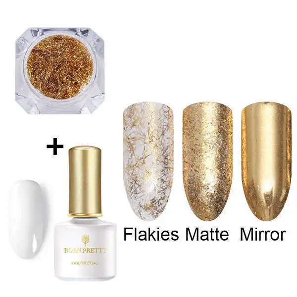 Gold and White Gel BORN PRETTY UV Гель-лак для ногтей полоса металлическая проволока линия набор золотой серебряный ноготь художественный лак зеркальный УФ-гель 3D дизайн ногтей украшения - Цвет: Gold and White Gel