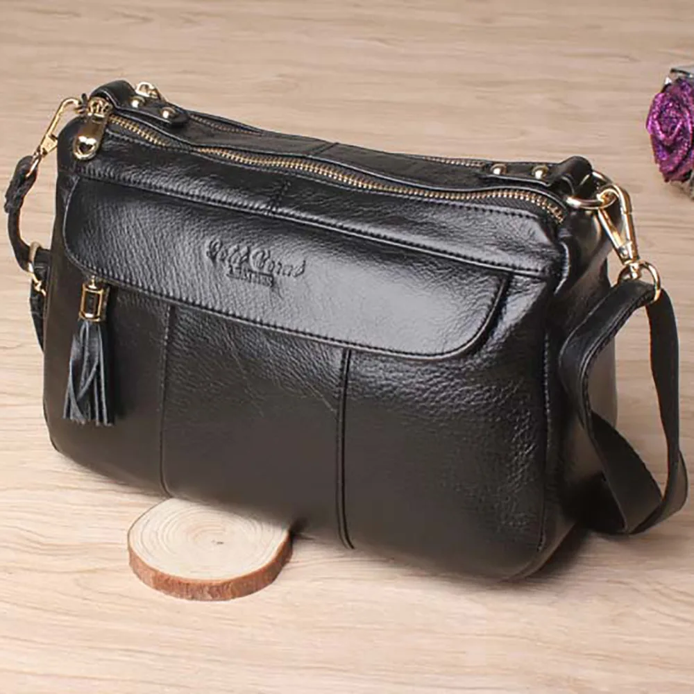 Женская сумка мессенджер из 100% натуральной кожи Большая вместительная через