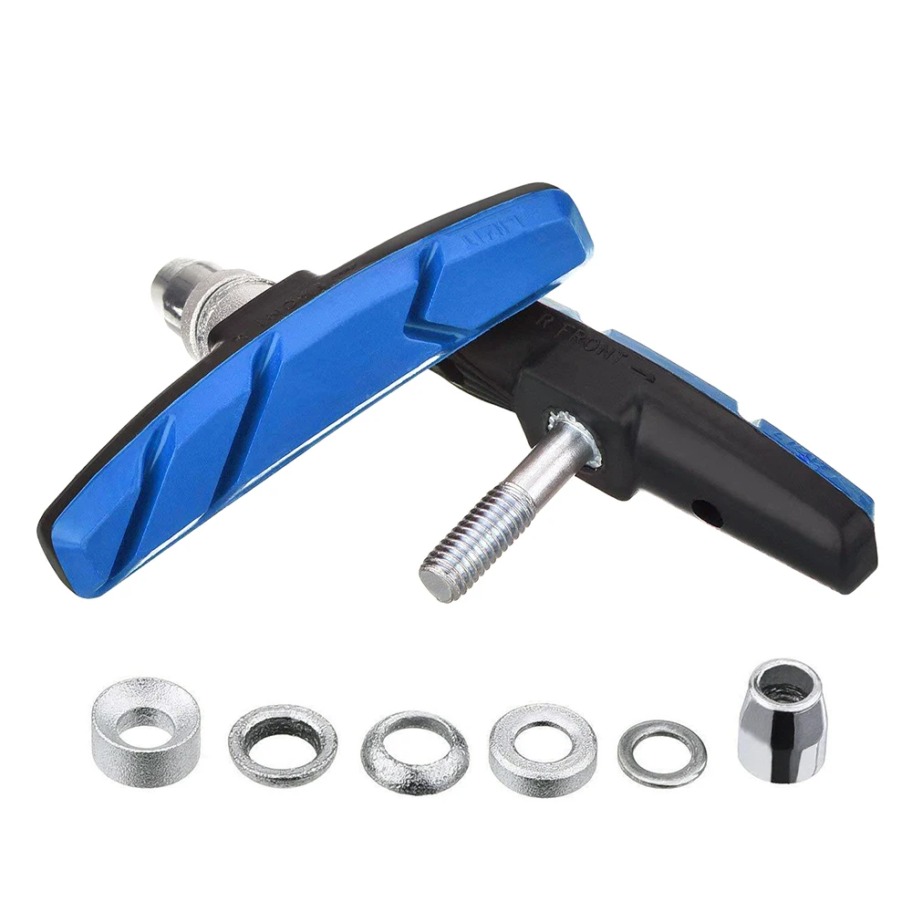 Zacro 2pcs Mountain Road Bike Brake pads MTB Bicycle Braking V-Brake Holder Shoes Rubber Blocks Durable Cycling Accessories