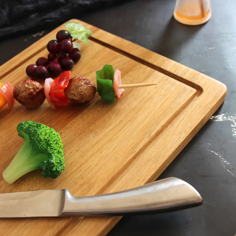 Japanese-style Seiko pull groove solid wood bread flat plate fruit cutting board storage set marble hand-made | Дом и сад