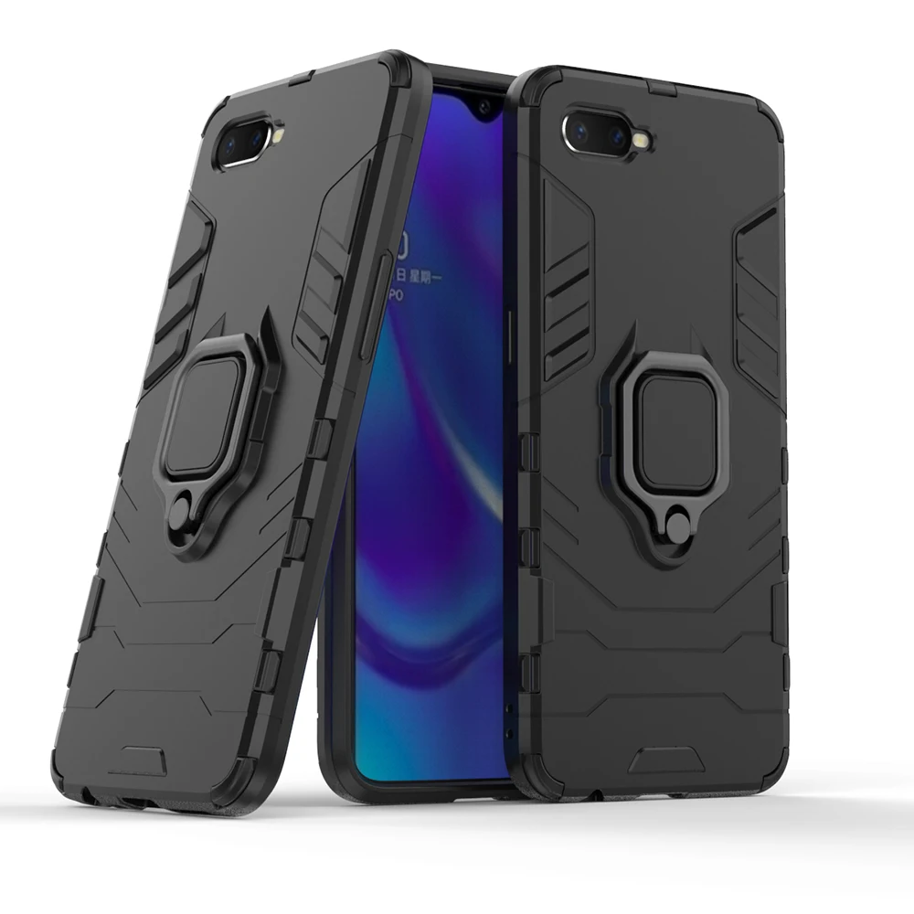 Для OPPO RX17 Neo чехол для Oppo K1 Броня противоударный робот силиконовый резиновый твердый чехол на заднюю панель телефона для OPPO RX17 Neo CPH1893 R15X - Цвет: Черный