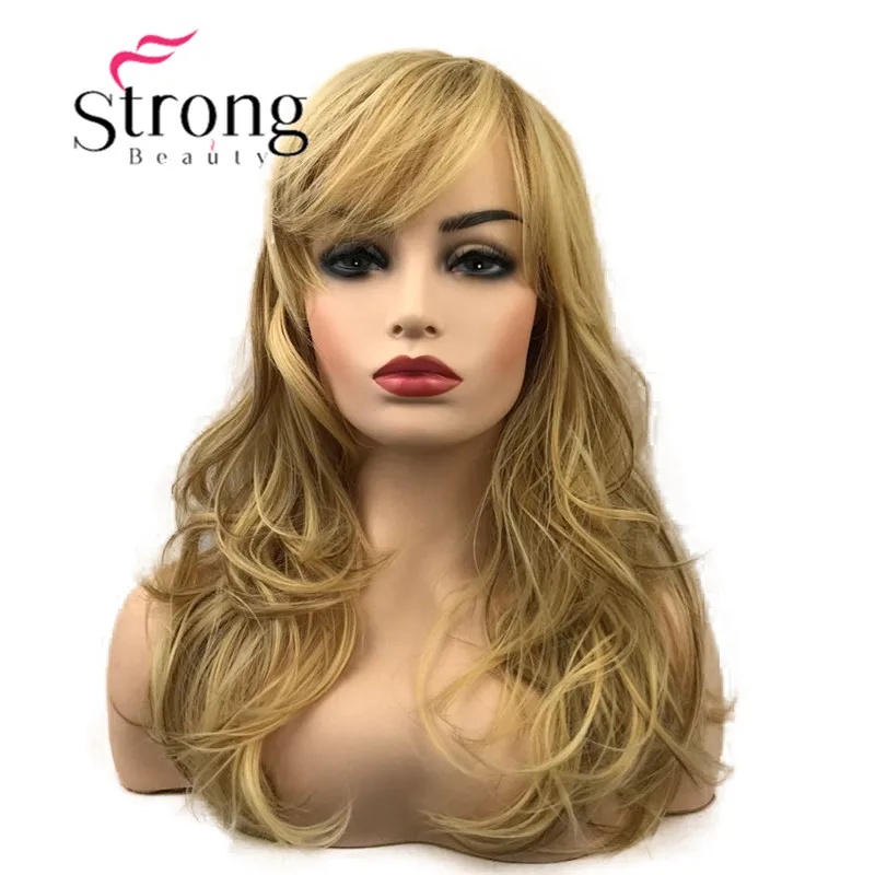 StrongBeauty длинный коричневый волнистый синтетический парик|Синтетические парики