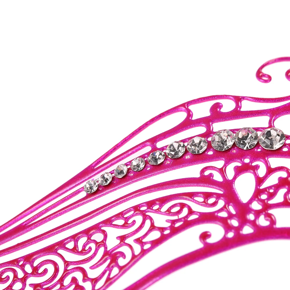 Черная/Красная/серебряная розовая металлическая полумаска с лазерной резкой