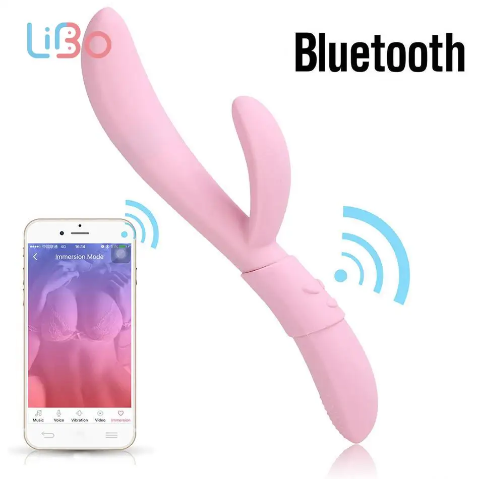Li bo кролик вибратор силиконовый умный Bluetooth Водонепроницаемый Женский