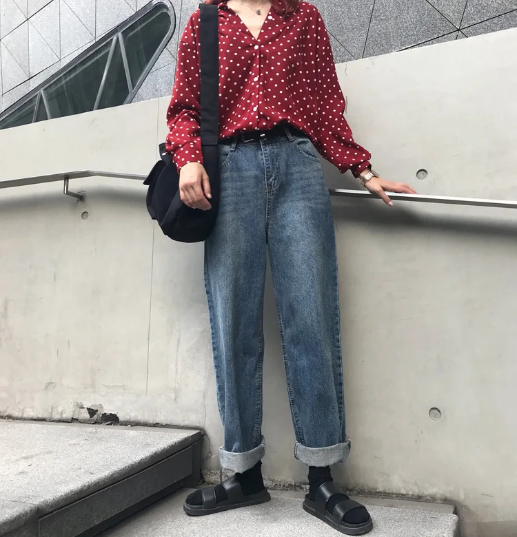 Mihoshop Ulzzang Корейская женская модная одежда осень Высокая талия повседневные