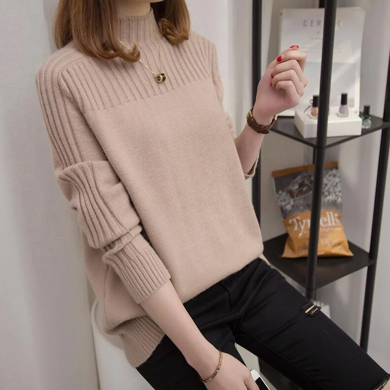 blusas de inverno feminina Sweater Women Autumn Winter High Neck Pullovers Fashion New Warm Thicken sueter mujer | Женская одежда
