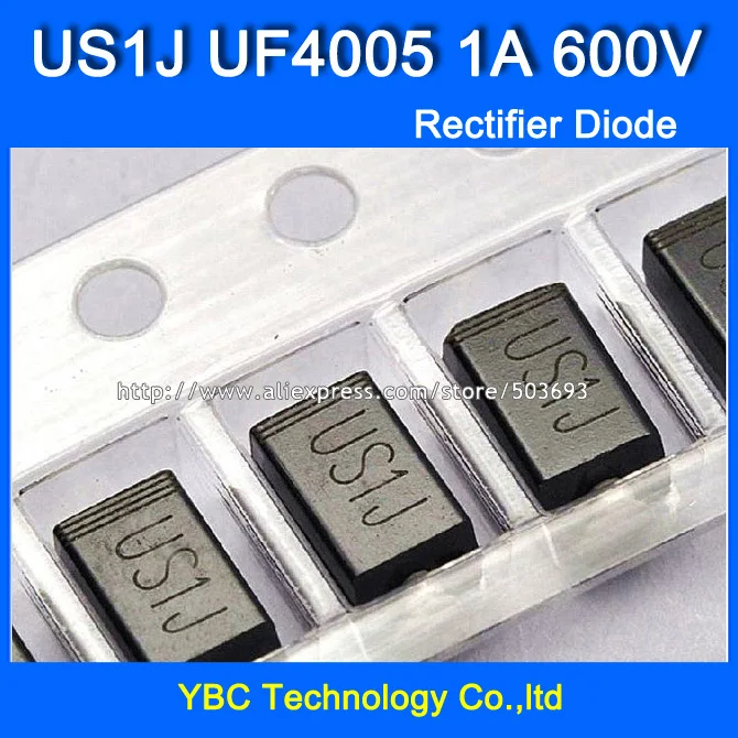 200 шт./лот US1J UF4005 1A/600V SMA быстрое восстановление Выпрямительного Диода