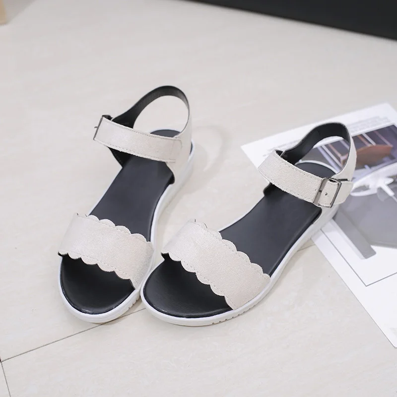 Сандалии женские на плоской подошве мягкие пляжные туфли удобная обувь толстой