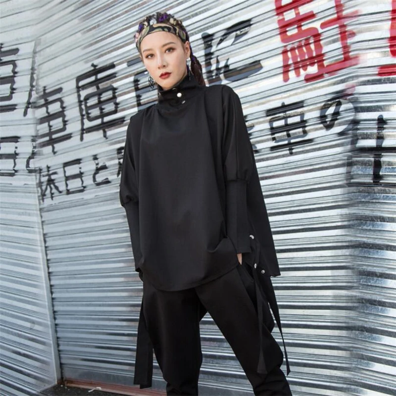 Женская толстовка с высоким воротником длинным рукавом свободная уличная одежда