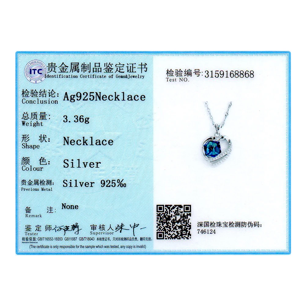 

Heart Necklace 925 Sterling Silver Crystal Pendant Necklaces Fashion Sterling-Silver-Jewelry Romantic Necklaces For Women Gifts