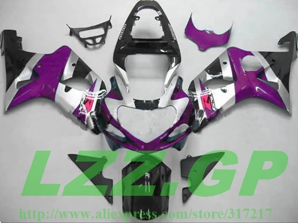100% Fit injection Серебряный Фиолетовый обтекатель комплект для SUZUKI GSX R1000 GSXR1000 GSXR 1000 K2 K1