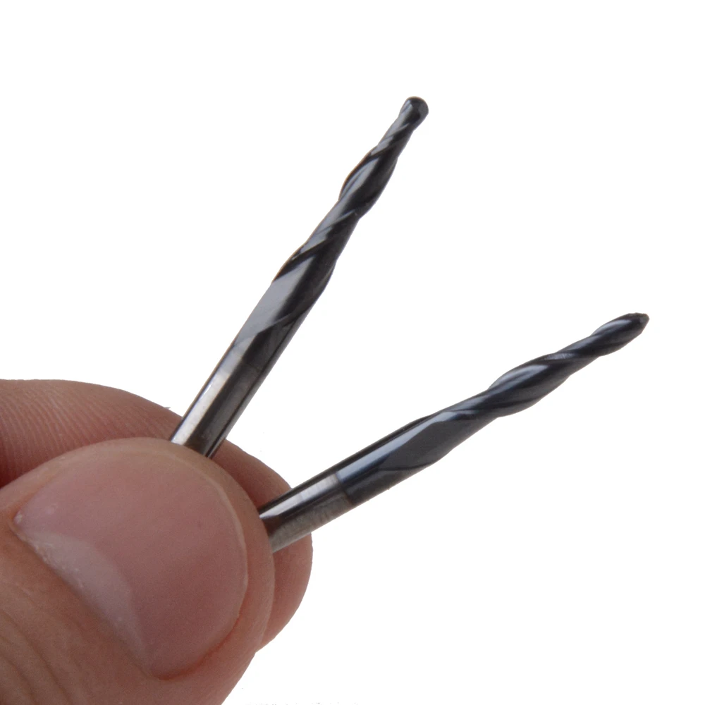 Концевая фреза HRC55 R0.75 * D3.175 15 38L с коническим шариковым концом ЧПУ гравировальное