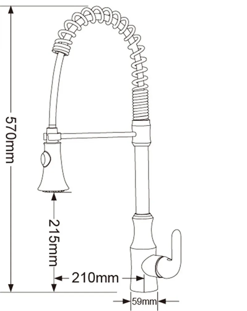 

Kitchen Sink Faucets Brass Pull Out/Down Golden Sink Mixer Tap With Spring Hose Single Handle Hot & Cold Kitchen Crane Faucet