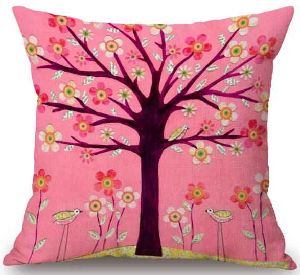 Lucky Tree винтажная Наволочка на шею с цветком льняная кровать диване подушка