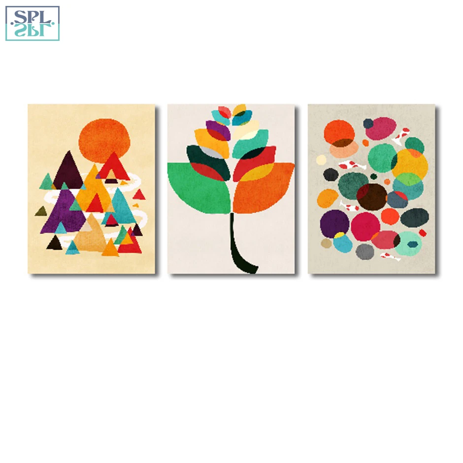 SPLSPL милое мультяшное цветное дерево для детской комнаты декор абстрактная