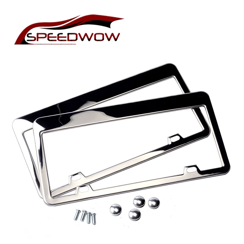 SPEEDWOW 2 шт. хромированная рамка для номерного знака из нержавеющей стали держатель