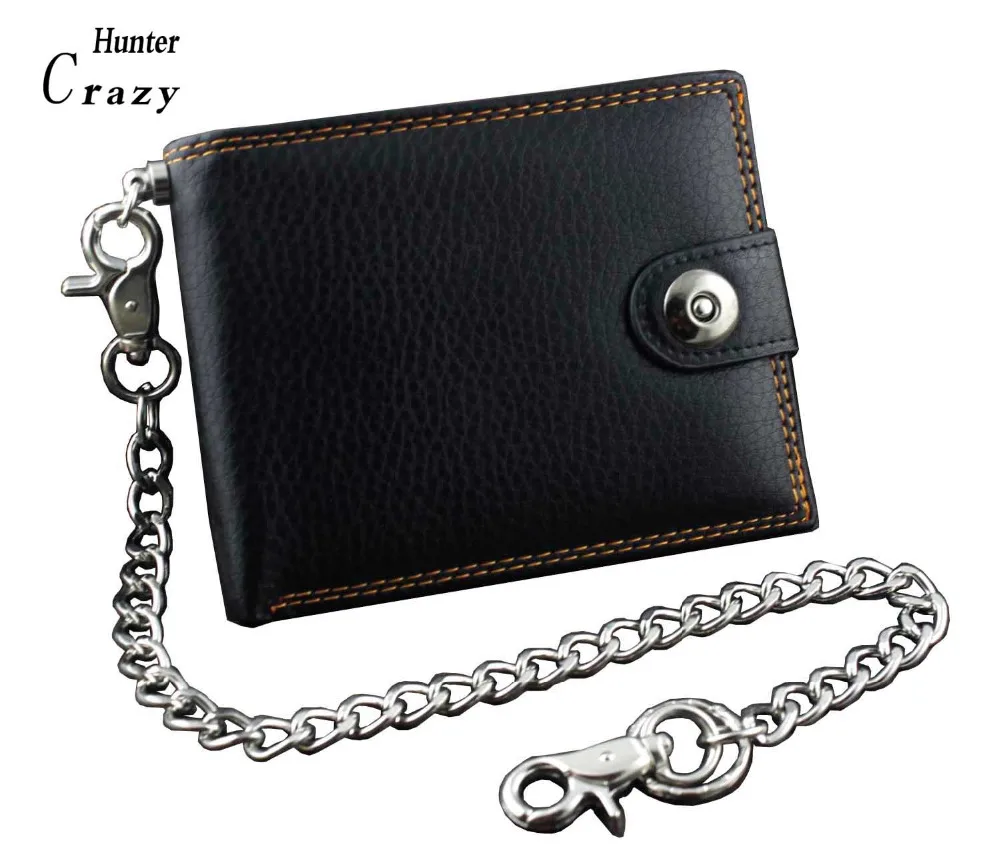 Винтажный Мужской кошелек на цепочке с множеством отделений для карт|leather chain