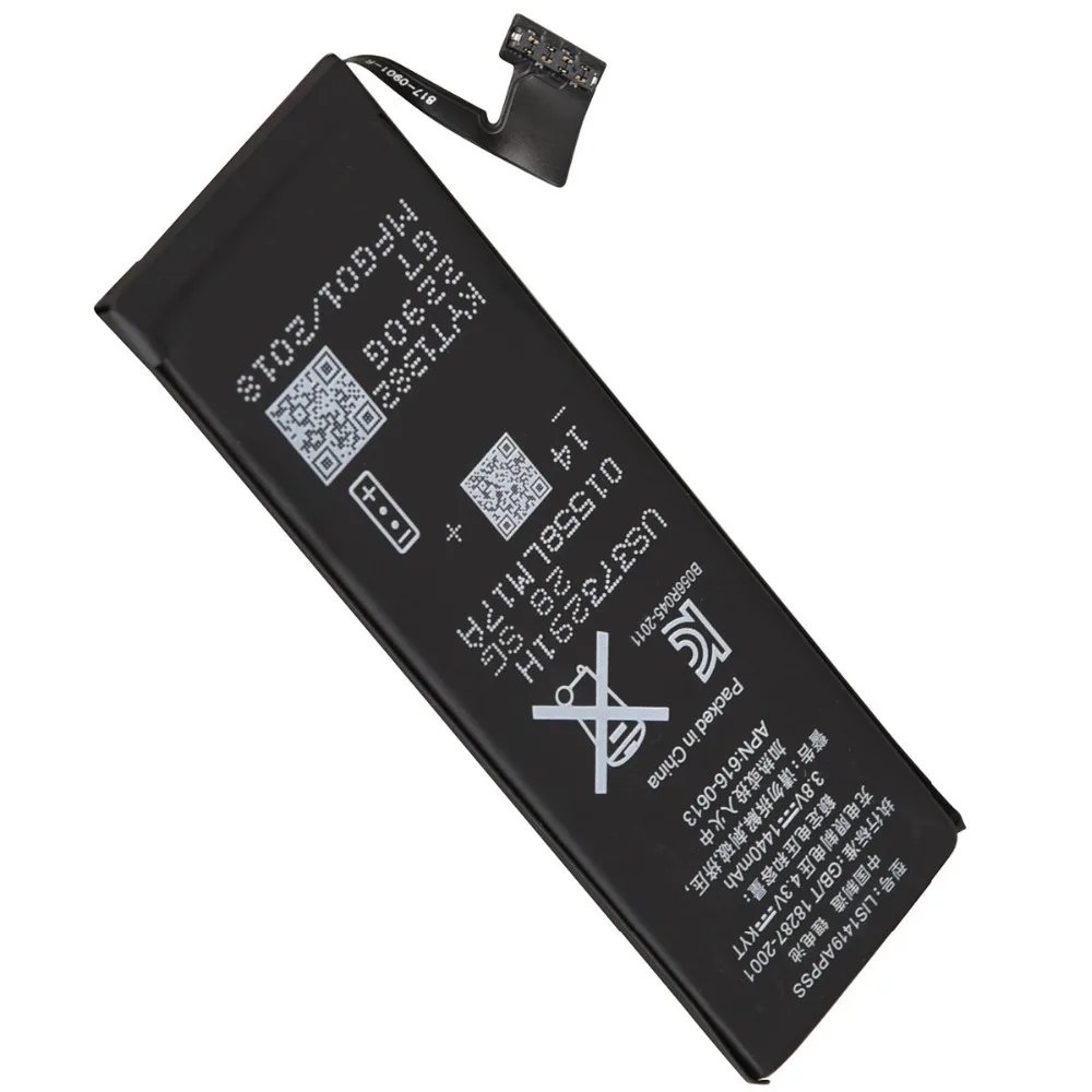 1 шт. 1440 мАч аккумулятор для телефона iPhone 5 запасная батарея сотового Bateria Batterij