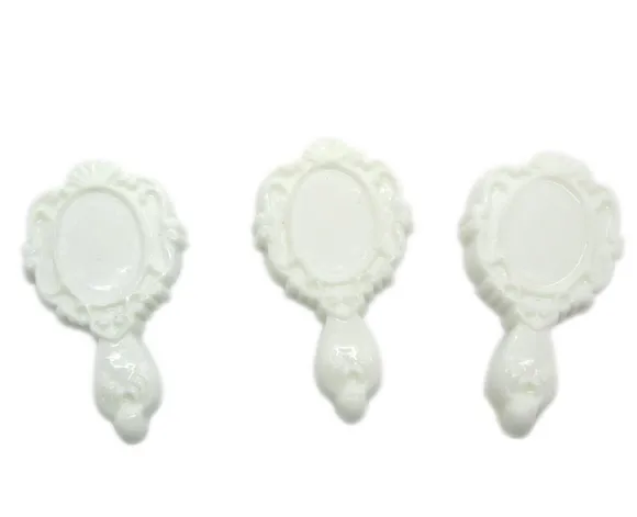 

30Pcs White Resin Mirror Beads Decoration Crafts Flatback Cabochon Scrapbooking Fit Hair Clips Embellishments Diy