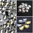 Оптовая продажа, 50 шт., блестящие Серебристыезолотистые медные рыболовные плоские лезвия для спиннера, гладкие никелевые ложки, красивые плетения