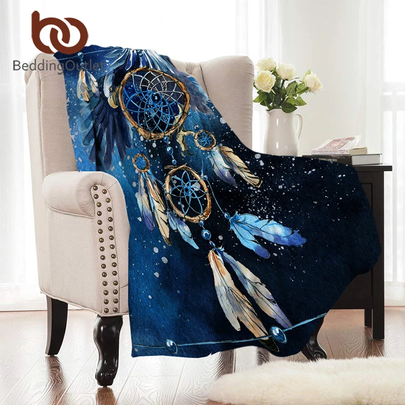 BeddingOutlet коллекция Ловец снов Коралловое Флисовое одеяло Moon Galaxy мягкое фланелевое