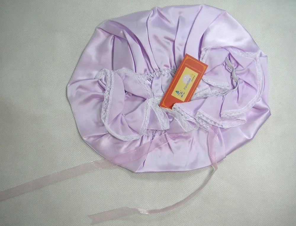 Шелковый Чепчик для сна 100% натуральный шелк спящий шляпа с кружевом один