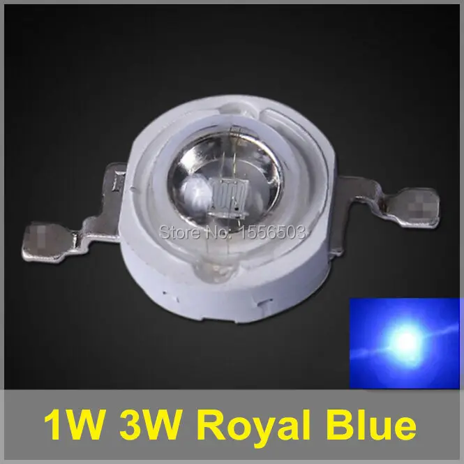 50Pcs1W 3W Светодиодная лампа с кристаллами Королевского синего цвета 440nm 445nm 450nm